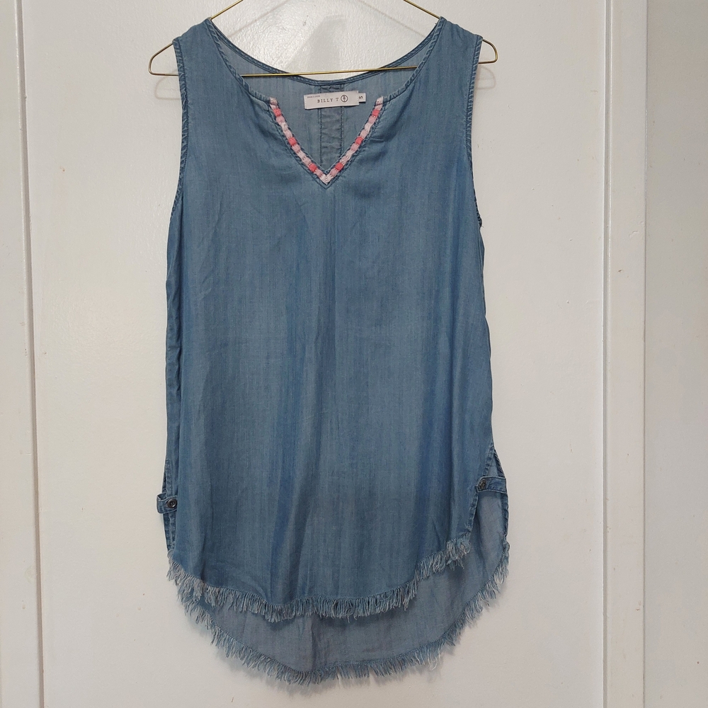 Billy T Blue Sleeveless Top Size S NWOT